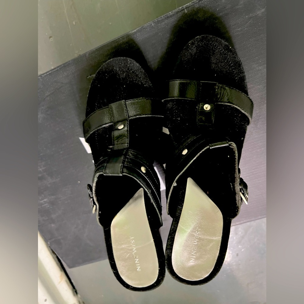 Black Nine West Wedge Sandals